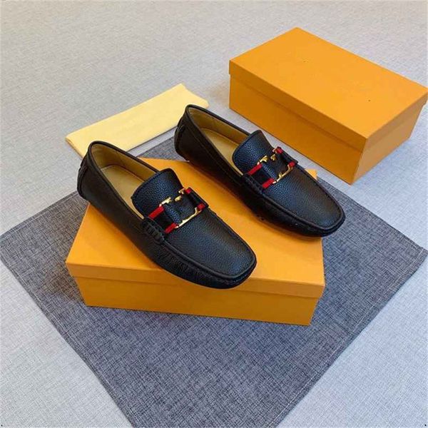 

11model size 46 loafers men luxury brand moccasins shoes men suede leather designer loafers shoes slip on non-slip driving loafers for men, Black