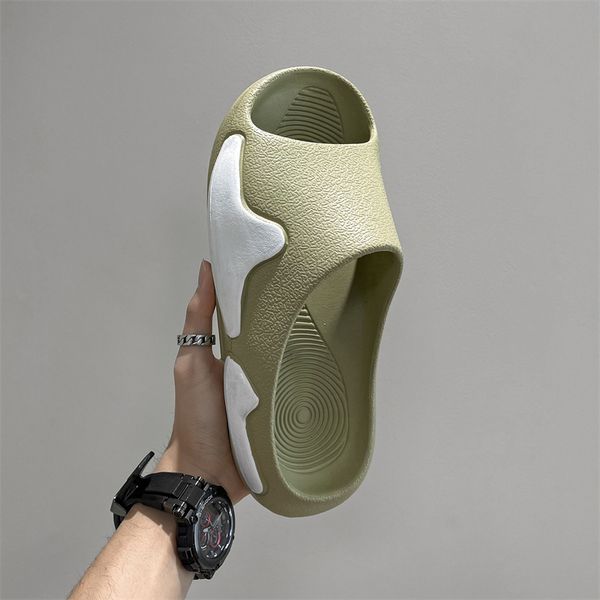 

2024 thick sole plus cotton slipper sandals foam runners pure core resin rubber plastic fat slipper beach sandals, Black