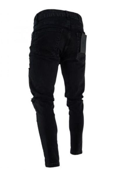 

fashionmens designer jeans fashion skinny zipper panelled mens pencil pants casual zipper fly males clothing3180740, Blue