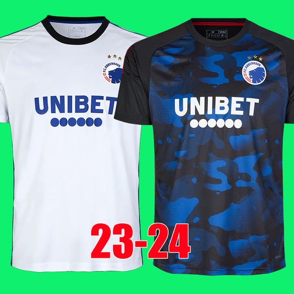 

23 24 fc copenhagen soccer jerseys 2023 2024 white gold football shirts kit byens hold football shirt jerseys uniforms, Black;yellow