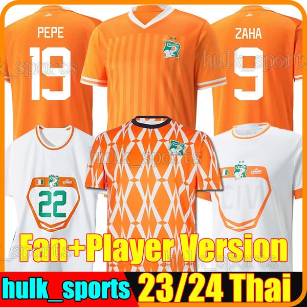 

2023 ftblculture cote d ivoire soccer jerseys pepe ivory coast fans player version zaha haller kessie bailly boly national team football shi, Black;yellow