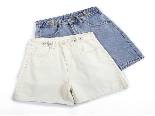 

women denim shorts fashion classic vintage blue black high waist wide leg ladies casual summer female streetwear jeans8259204, White;black