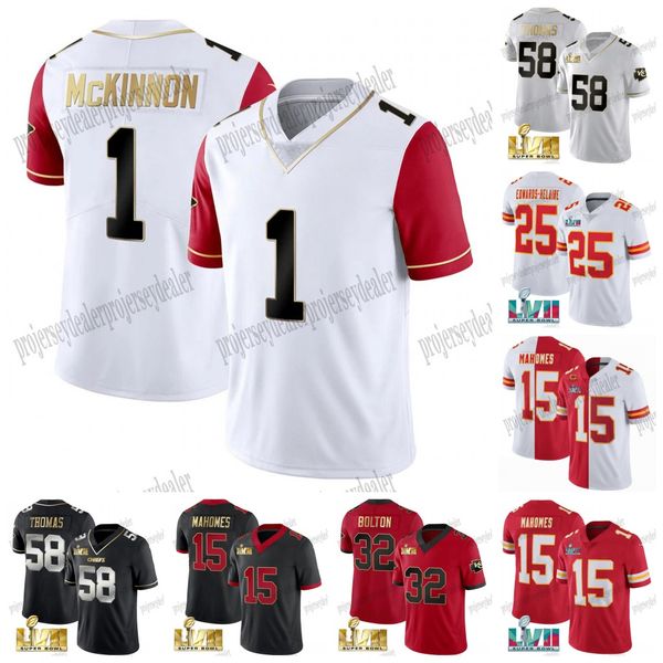 

15 patrick mahomes kansaes city football jerseys super bowls lvii chiefes juju smith-schuster jaylen watson travis kelce chris jones nick bo, Black