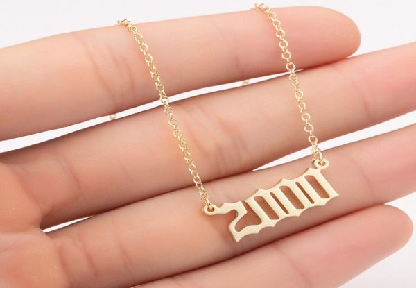

birth years necklaceinitial year number pendant necklace for women girls birthday gift charm friendship stainless steel necklace1895739, Silver