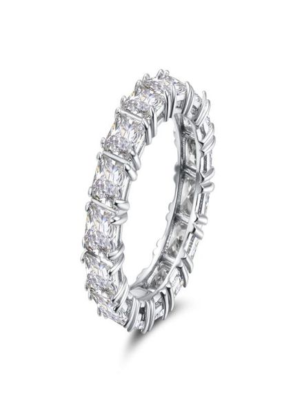 

925 sterling silver pave setting full square diamant cz eternity band engagement wedding stone rings size 678 fine jewelry7957224, Slivery;golden