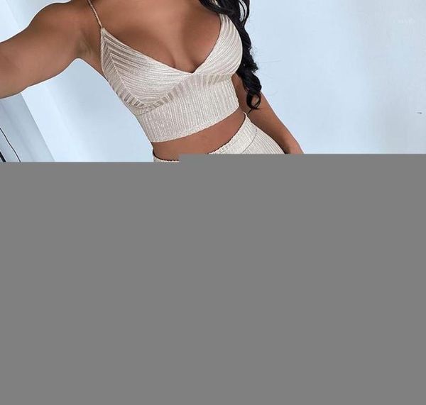 

women vneck sleeveless two peice set crops and skinny pants sets solid night club party outfits tracksuit13602076, White