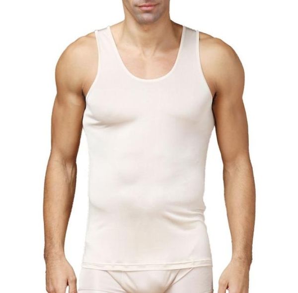 

100 pure silk knit men039s oneck man undershirt classic tank solid size l xl xxl3655614, White;black