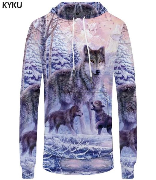 

kyku wolf hoodies womensmens sweatshirt animal large family love sweatshirt pocket hoodie sleeve big size long casual 3d hooded6197789, Black