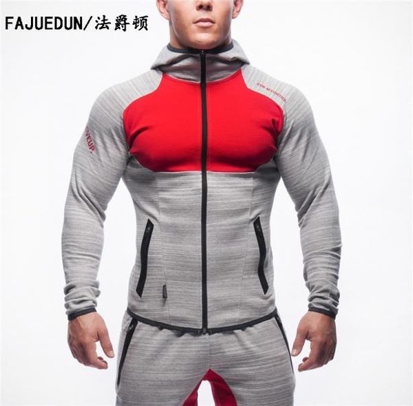 

mens bodybuilding hoodies camouflage sweatshirt workout training slim fit jacket fitness outdoor sports coat 9057084, Black
