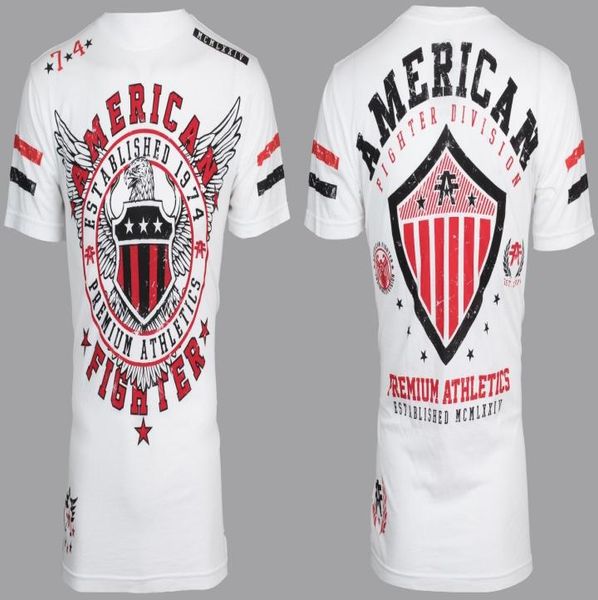

mens t-shirt aman fighter mens s/s t-shirt excelsior eagle white athletic biker mma gym s-3xl7238700, White;black