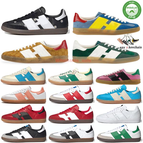 

2024 with box casual shoes white black vegan sporty rich blue red bliss pink purple velvet wales bonner gazelle indoor women men sneakers tr