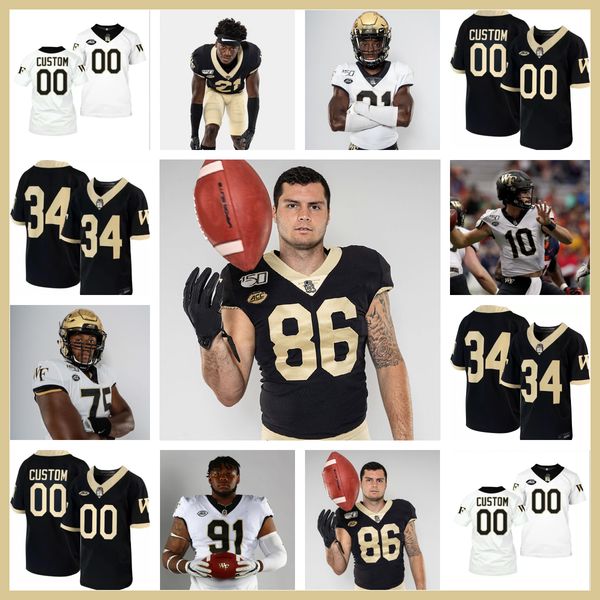 

wake forest demon deacons football jersey 27 travon west 87 jaydn girard 10 charlie gilliam 38 davaughn patterson 41 will towns 26 bryant 54, Black