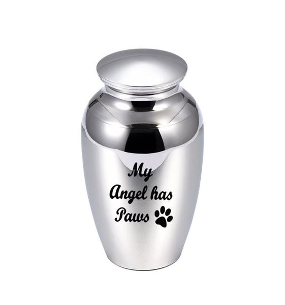 

45x70mm cremation ashes urn for pets human mini ashes keepsake urn aluminum alloy memorial funeral jarmy angel has paws6835946, Silver