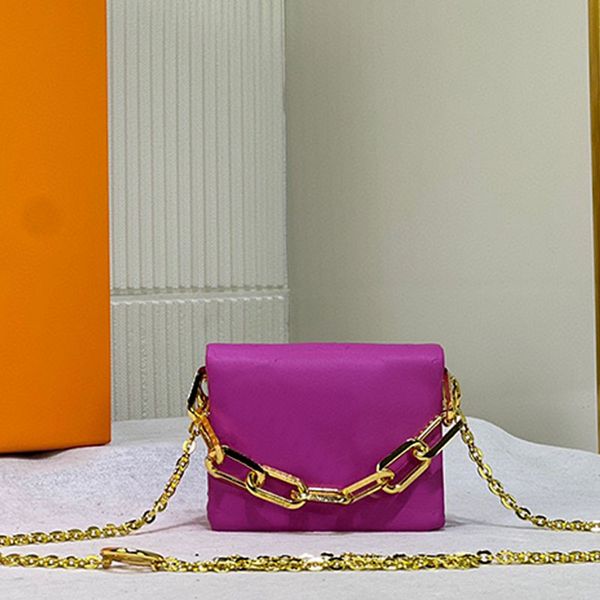 

cossin crossbody bag chain messenger shoulder bags genuine leather rough chain small handbags purse imprinted letters mini plain wallets