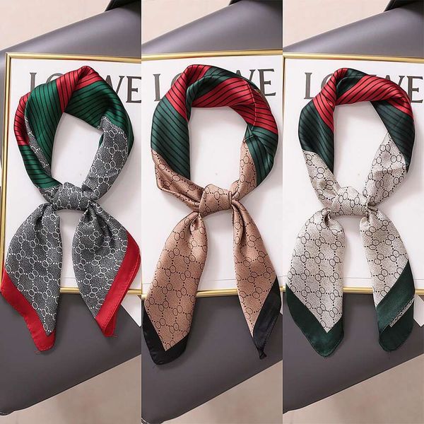 

silk scarf reductive art autumn style fashion jewelry small square, Blue;gray
