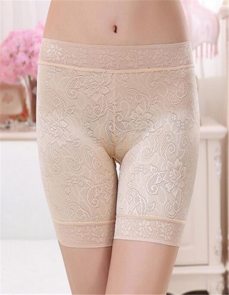 

women lacebamboo carbon fiber medium solid colorstitching lace safety pants jl0154731877, Black;pink