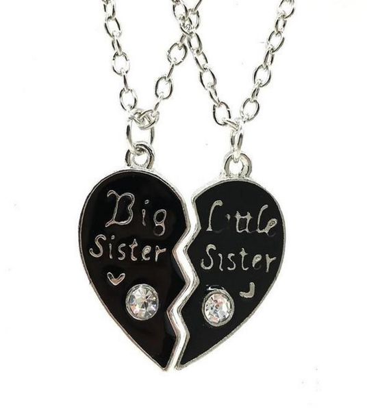 

sister necklace crystal rhinestones beat friends necklaces big little sister broken heart necklace2004771, Silver