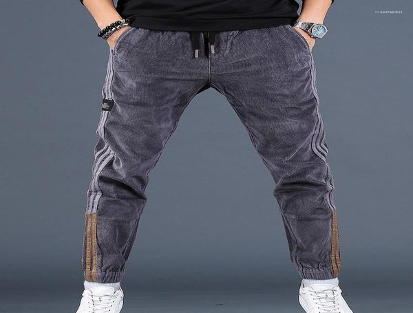 

men039s pants autumn winter casual cargo trend fashion corduroy thickened sweatpants pantalones de hombre men clothing bc50xxk18910736, Black