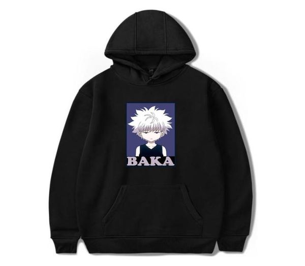 

streetwear cool hoodies men hunter x hunter killua zoldyck baka anime shirt ladies sweatshirt winter jacket x10221939723, Black