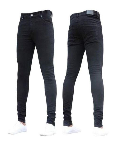 

plus size 3xl casual stretch trousers 2019 summer fashion solid male black skinny jeans tight denim pants6605357, Blue