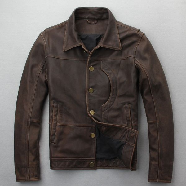 

men's leather faux luxury 2023 brand real dhl brand clothing mens casual vintage pakistan leather jacket man genuine jacke 230831, Black