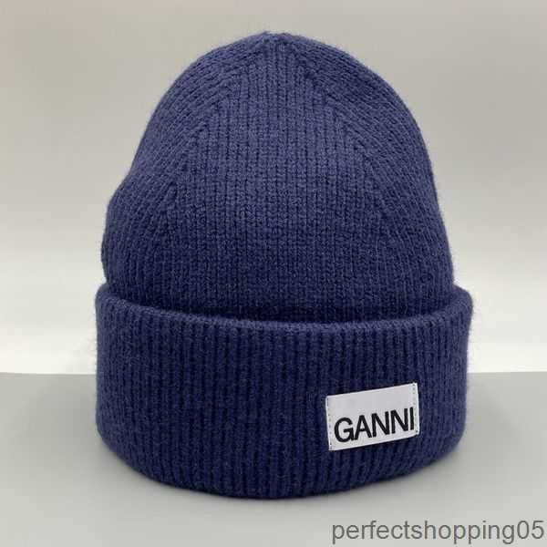 

designer new womens mens gannis three fold male female couples fashion brand knitted hat thickened warm beanie wintertiko, Blue;gray