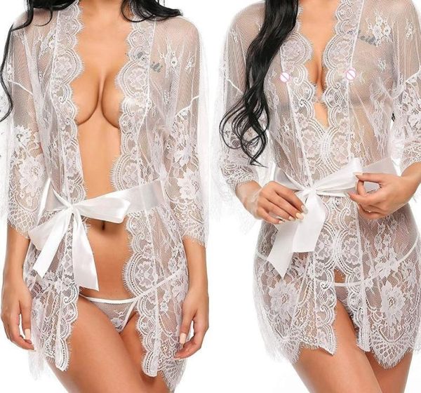 

women lingerie lace night dress sleepwear nightgown bandage deep v gstring see through sheer sleep dress asian667774694, Black;red