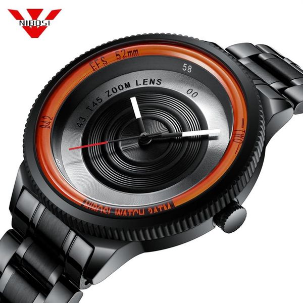 

nibosi luxury men watch women unique creative pographer style waterproof quartz wrist watch sport relogio masculino293p, Slivery;brown