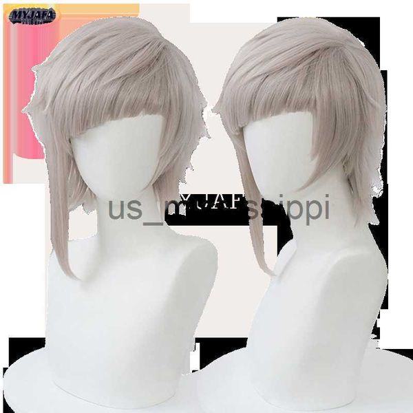 

cosplay wigs atsushi nakajima cosplay wig bungou stray dogs cosplay short lotus gray heat resistant synthetic hair wigs wigcap x0901, Black