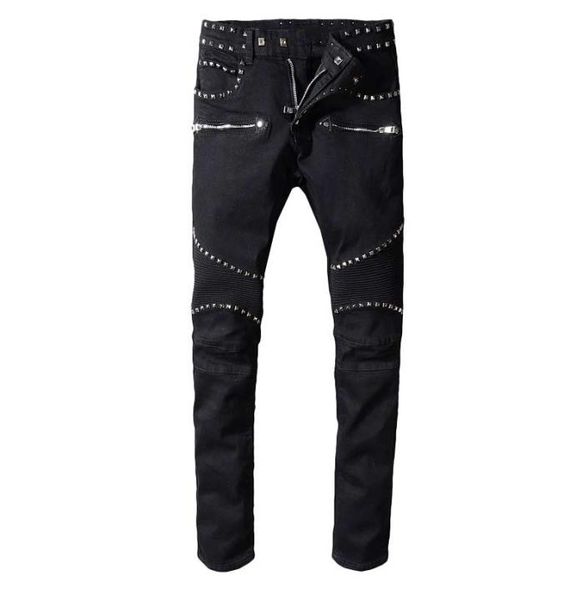 

2020 mens distressed ripped biker jeans slim fit motorcycle biker denim for men fashion designer hip hop mens jeans good quality4105347, Blue