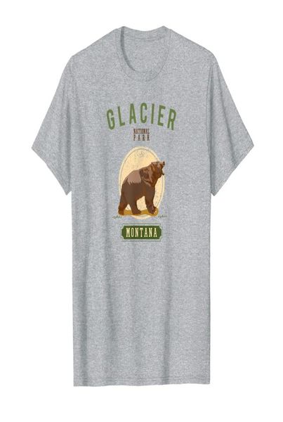 

glacier national park shirt montana camping grizzly bear tshirt9528269, White;black