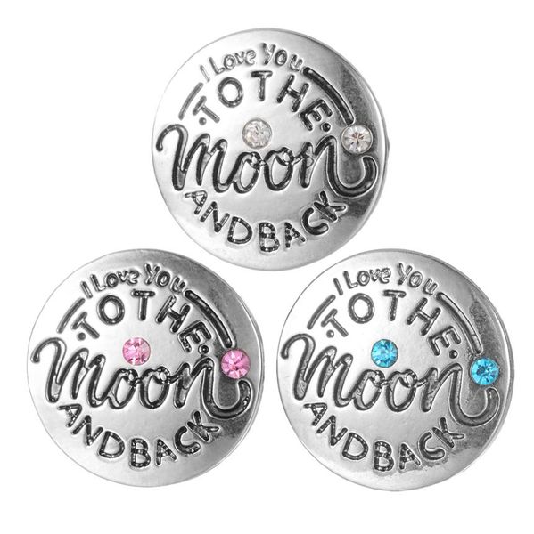 

i love you to the moon and back design snap button colorful crystal 18mm snap charms diy jewelry accessory lover gift vn20803379571