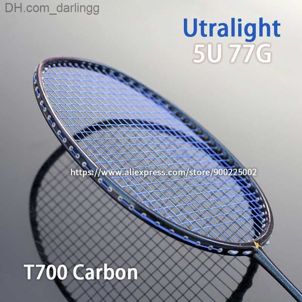 

badminton rackets ultralight 5u t700 carbon fiber strung badminton racket with strings bag professional racquet sports force padel q230901