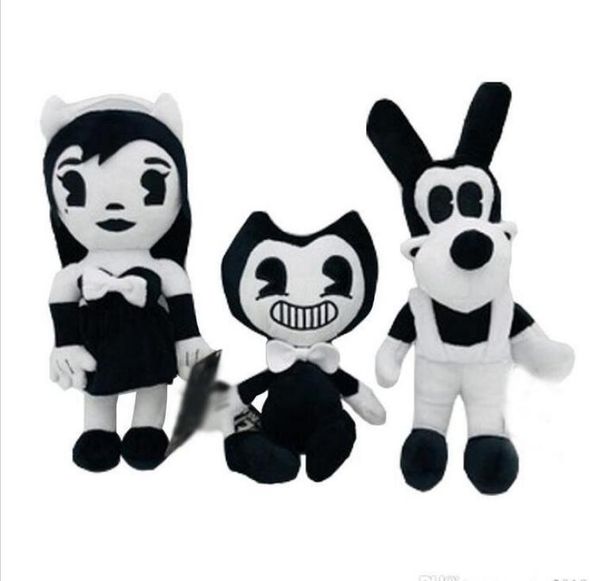 

bendy boris alice angel plush doll ink machine soft stuffed thriller figure toys for kids xmas halloween gifts 30cm6972124, Silver