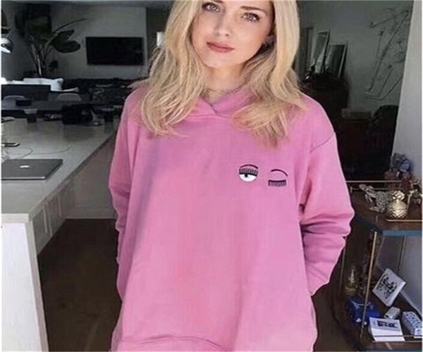 

new fashion summer women hoddies chiara ferragni big eyes embroidery sequins casual hoddie maglietta di marca y2009178324334, Black