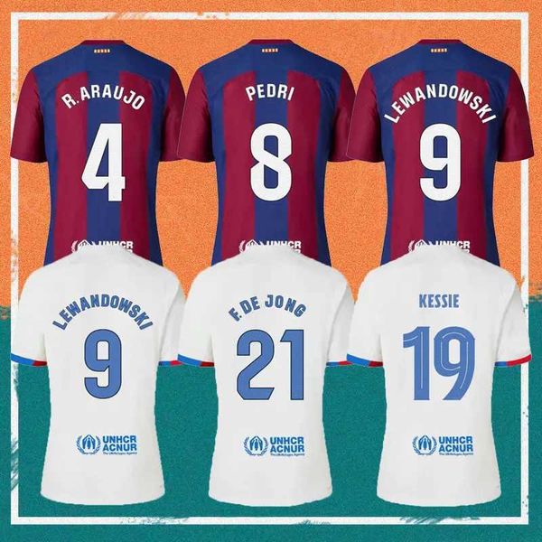 

barcelona 22 23 24 soccer jersey 9 robert lewandowski 11 raphinha 10 ansu fati 8 pedri 7 ferran torres 20 sergi roberto home away, Black;yellow