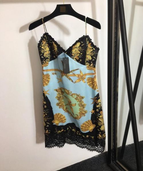 

120 2021 runway dress spring summer dress brand same style empire sleeveless spaghetti strap womens dress fashion nishi8684349, Black