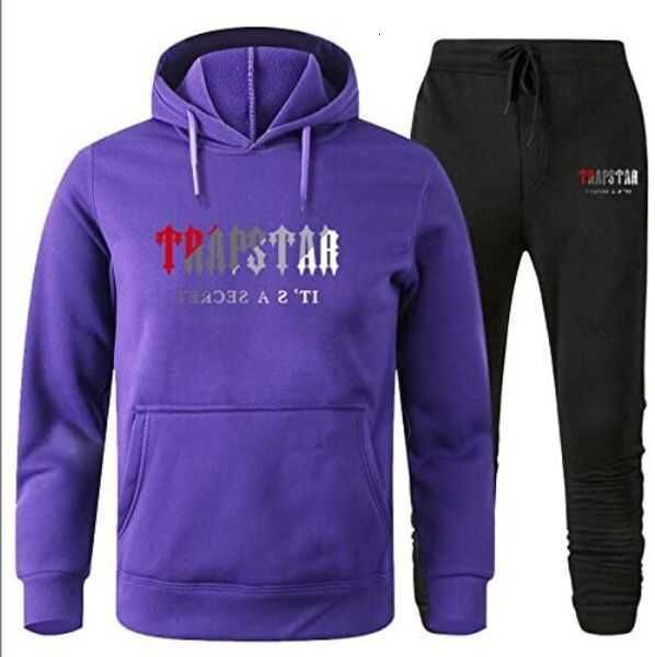 

trapstar tracksuit black mens hoodie trapstar men sportswear designer pants set running basketball 2 piece loose women long sleeve xeuu, Gray