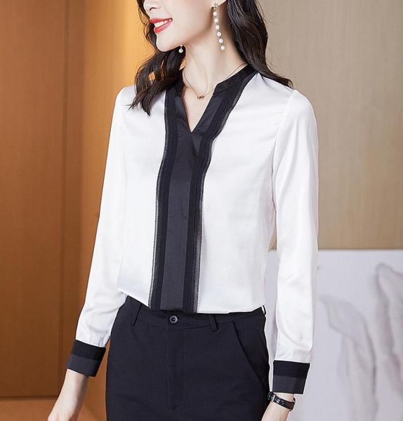 

simple basic round neck long sleeve tshirt for women korean version design feeling irregular fold wear loose bottom shirt 51582652987, White