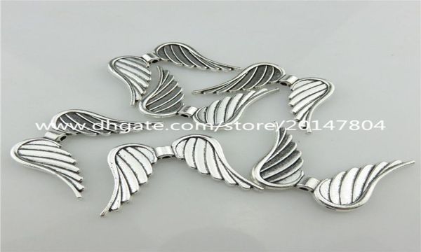 

20113 10pcs vintage silver alloy animal angel fairy feather wings spacer beads2404699