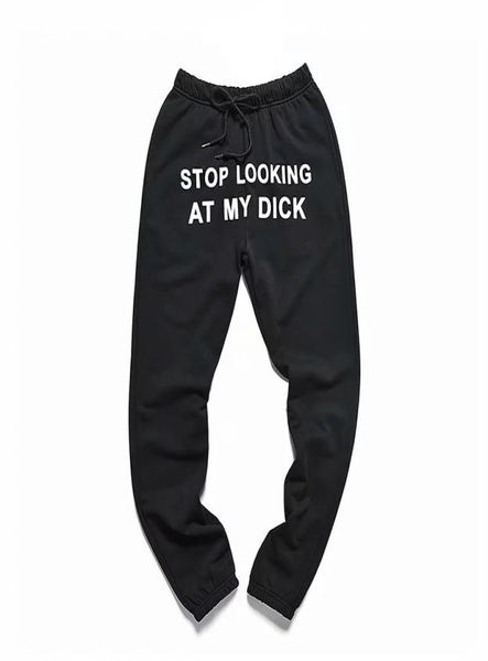 

letter slooking at my dick sweatpants drawstring loose hip hop joggers women high waist black casual sweat pants9549519, Black;white