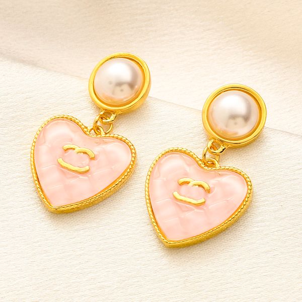 

heart logo real earring designer gold dangle earring brand luxury charm jewelry no change color design for women's birthdays love gift, Golden