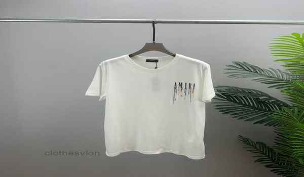 

2022 s designer t shirts fashion brand european short sleeve flow color letter printing men's and women's style backing7386530, White;black