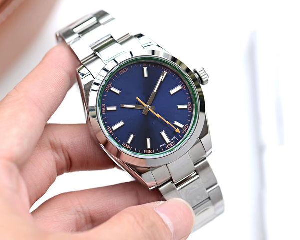 

new limited mens automatic watch stainless steel 2813 movement 39mm mens watch watches 316l blue dial wristwatches, Slivery;brown