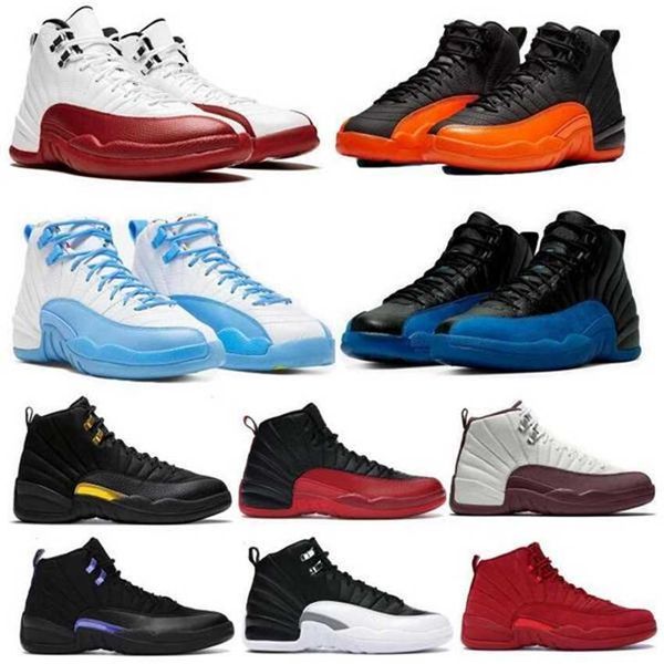 

jumpman 12s mens basketball shoes jumpman 12 sneaker cherry black taxi playoffs brilliant orange field purple 2023 men women trainer 5.5-13