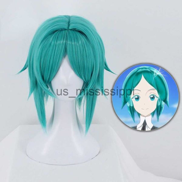 

cosplay wigs anime houseki no kuni cosplay wig land of the lustrous phosphophyllite synthetic halloween costume green short hair x0901, Black