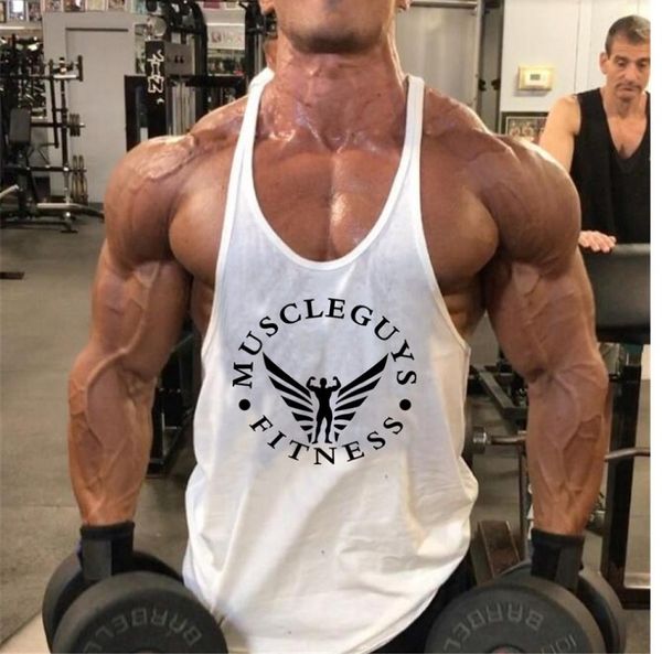 

januarysnow brand fitness fashion clothing bodybuilding tank men gyms stringer singlet cotton sleeveless shirt workout man und9540820, White;black