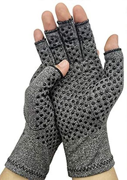 

2 pairs arthritis compression gloves, for rheumatoid, osteoarthritis, carpal tunnel pain, for women & men, anti-slip glue dot gloves for wor, Blue;gray