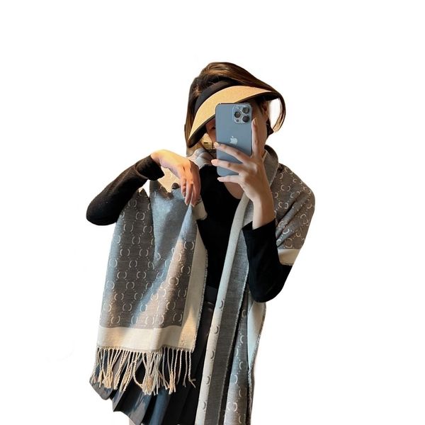 

23stylish women designer scarf 100%cashmere pashmina scarves snood classic warm wool scarf womens scarves fashion shawl scarf with gift, Blue;gray