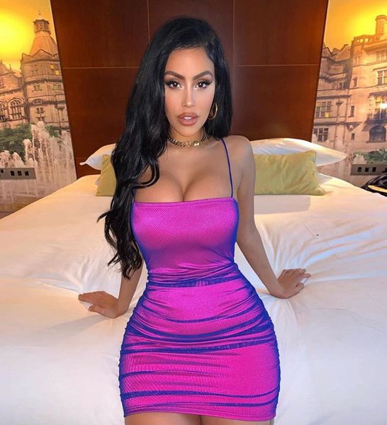 

mesh ruched neon women mini dresses strap skinny party clubwear fashion bodycon dress 2020 summer female clothes3323856, Black;gray